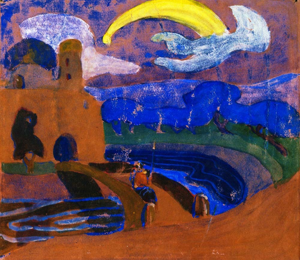 The Comet - also knownas Night Rider- Wassily -1900 by Wassily Kandinsky, 16x12"(A3) Poster Print