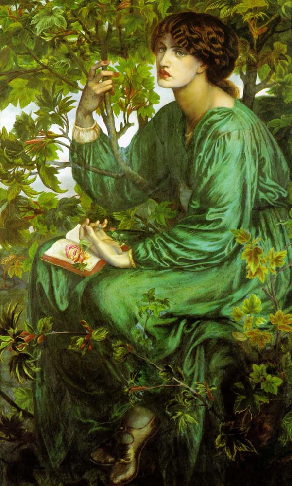 The Day Dream, 1880 by Dante Gabriel Rossetti, pre-Raphaelite artist, 16x12