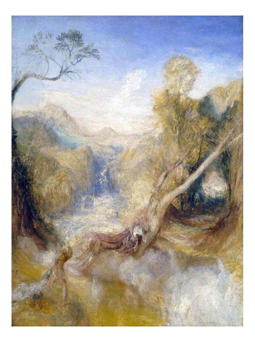 The Death of Actaeon, with a Distant View of Montjovet, Val d'Aosta, 1837 by John Mallord William Turner RA