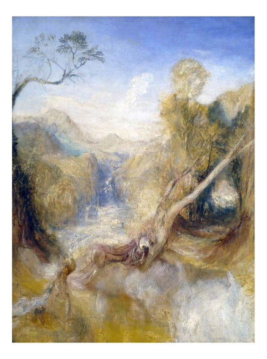The Death of Actaeon, with a Distant View of Montjovet, Val d'Aosta, 1837 by John Mallord William Turner RA, 12x8"(A4) Poster