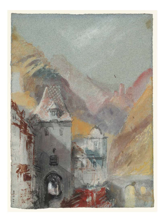 The Enderttor and Alte Thorschenke, Cochem, 1839 by John Mallord William Turner RA, 12x8"(A4) Poster