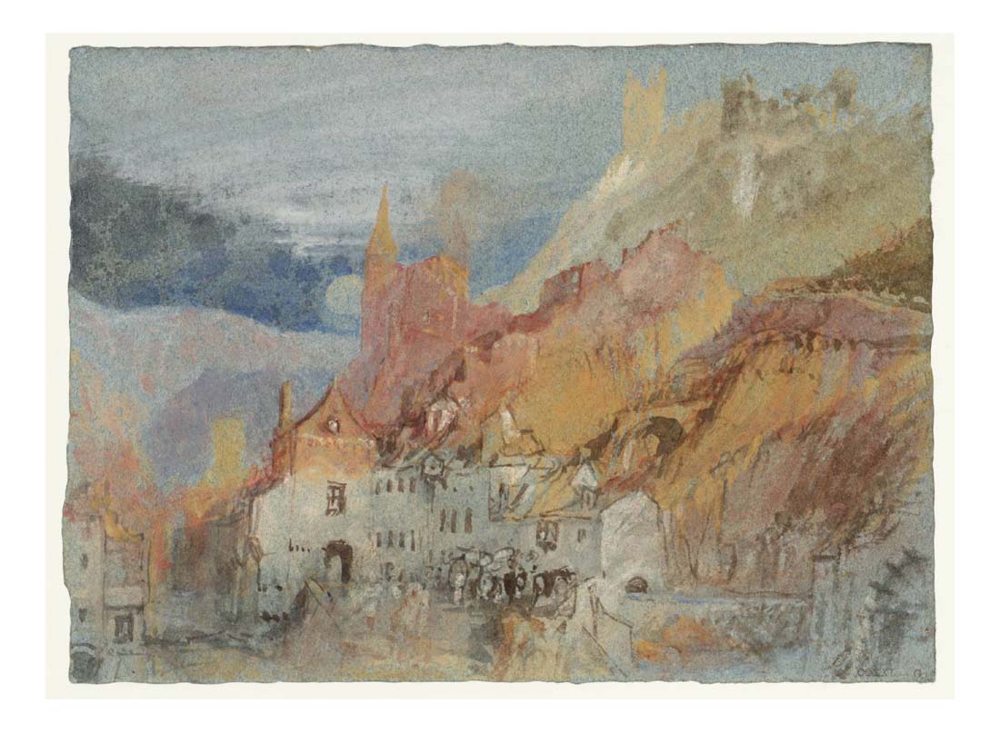 The Entrance to Trarbach from Bernkastel, 1839 by John Mallord William Turner RA, 12x8"(A4) Poster