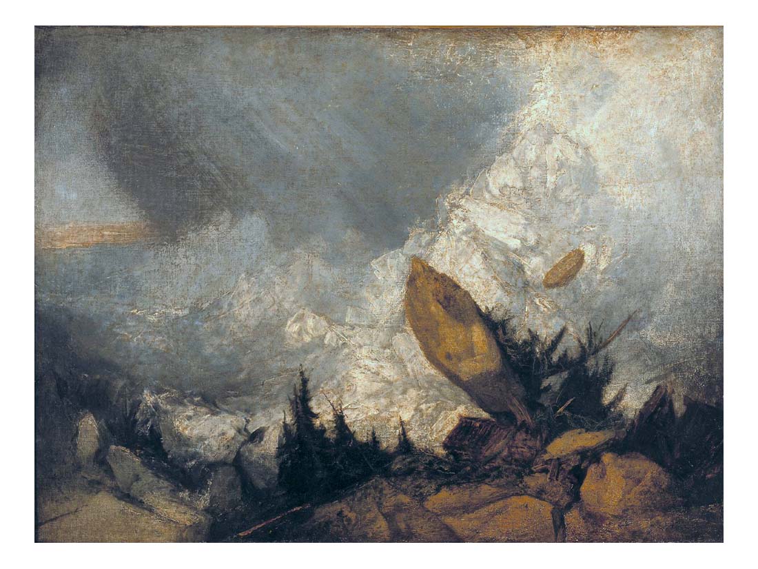 The Fall of an Avalanche in the Grisons, 1810 by John Mallord William Turner RA, 12x8"(A4) Poster