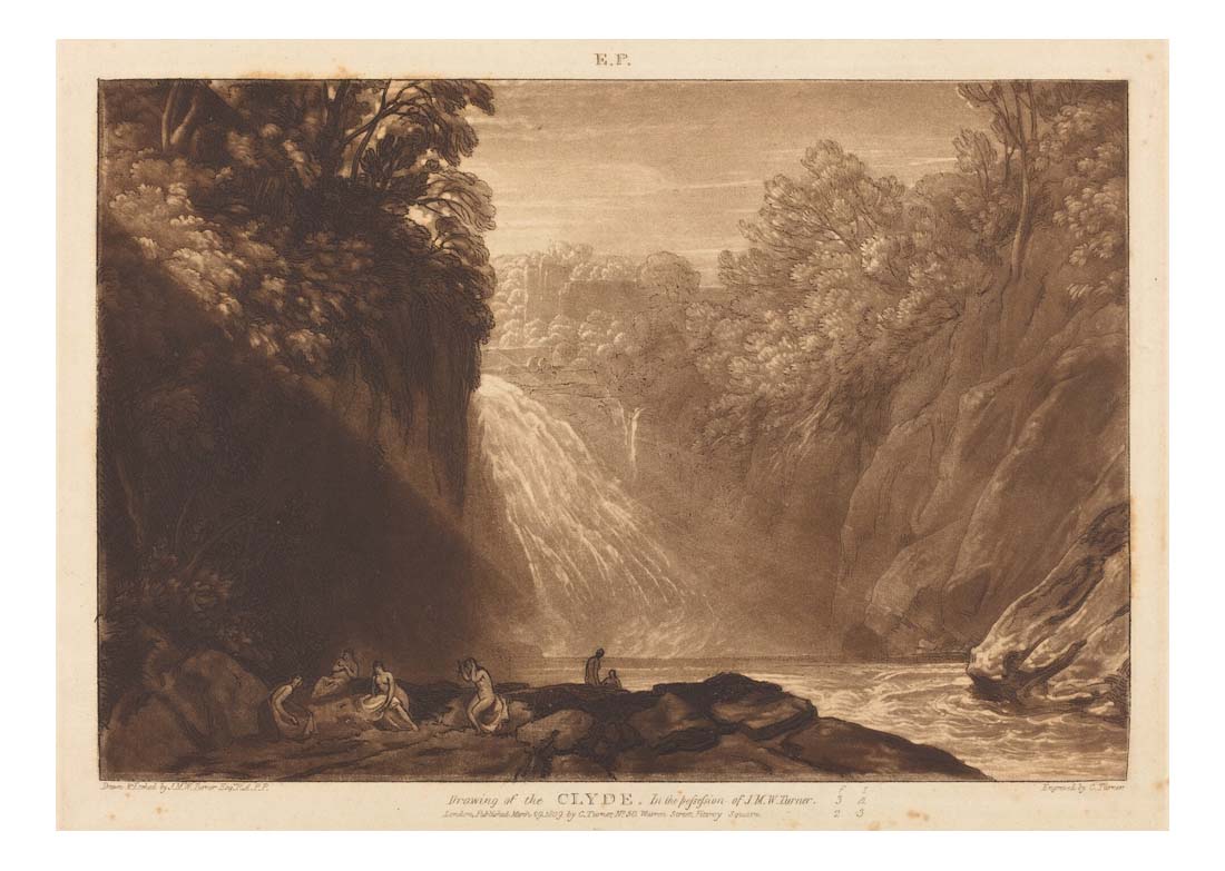 The Fall of the Clyde, 1809 by John Mallord William Turner RA, 12x8"(A4) Poster