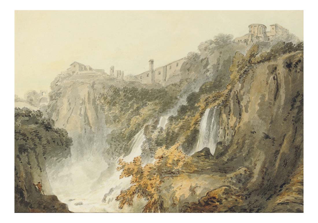The Falls of Tivoli with the Temple of the Sibyl by John Mallord William Turner RA, 12x8"(A4) Poster