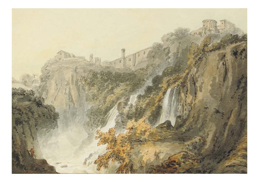 The Falls of Tivoli with the Temple of the Sibyl by John Mallord William Turner RA, 12x8"(A4) Poster