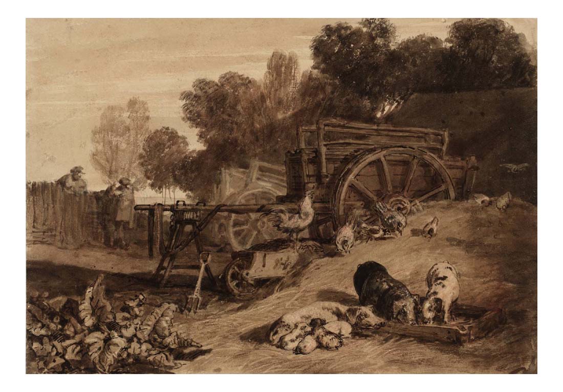The Farm-Yard with the Cock, 1806-07 by John Mallord William Turner RA, 12x8"(A4) Poster