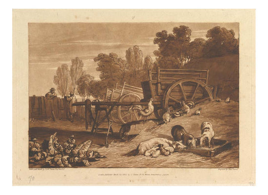 The Farm-Yard with the Cock, 1809 by John Mallord William Turner RA, 12x8"(A4) Poster
