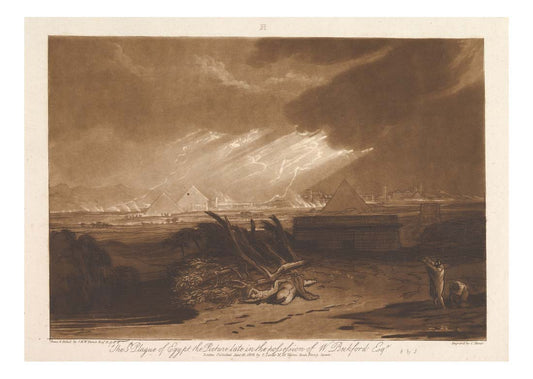 The Fifth Plague of Egypt, 1808 by John Mallord William Turner RA, 12x8"(A4) Poster