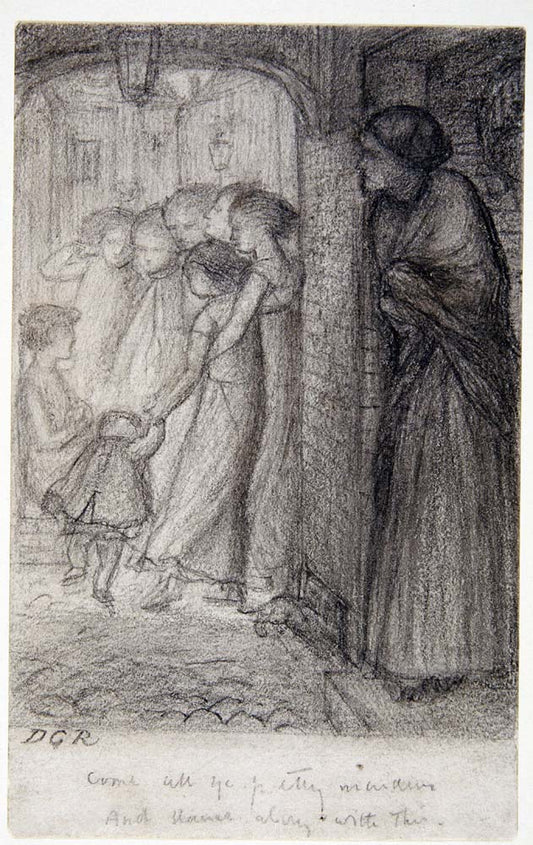 The Gate of Memory, c. 1853-54 by Dante Gabriel Rossetti, English Pre-Raphaelite Painter,16x12"(A3) Poster Print