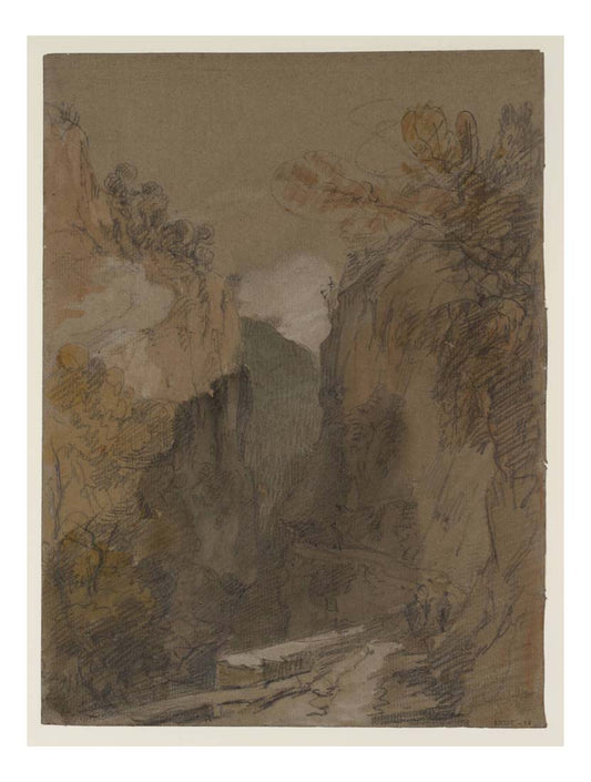 The Gorges du Guiers Mort, Grande Chartreuse Possibly the Port de l'Enclos, 1802 by John Mallord William Turner RA, 12x8"(A4) Poster