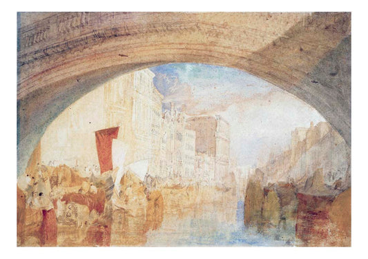 The Grand Canal from below the Rialto Bridge, Venice, 1820 by John Mallord William Turner RA, 12x8"(A4) Poster