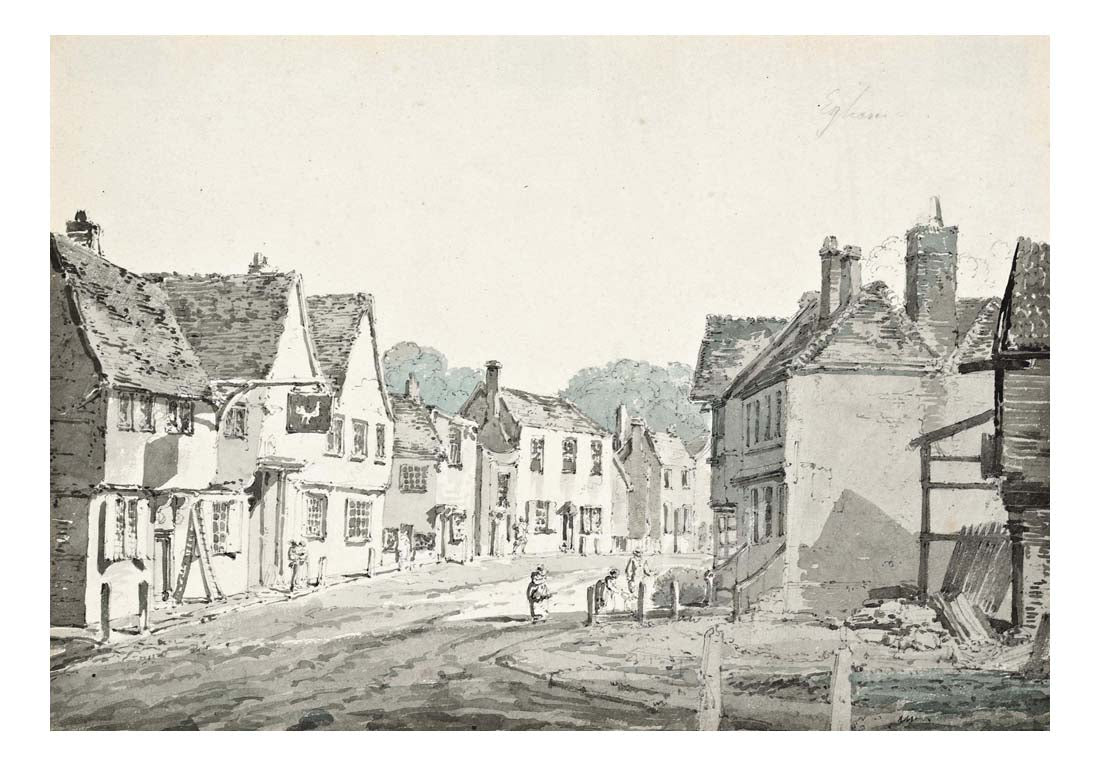The High Street at Egham, Surrey by John Mallord William Turner RA, 12x8"(A4) Poster
