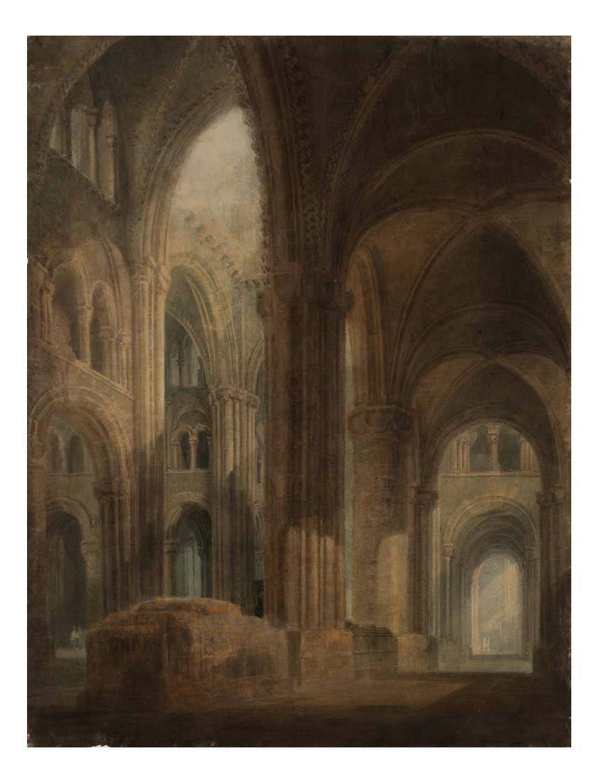 The Interior of Durham Cathedral, Looking East along the South Aisle, 1798 by John Mallord William Turner RA, 12x8"(A4) Poster