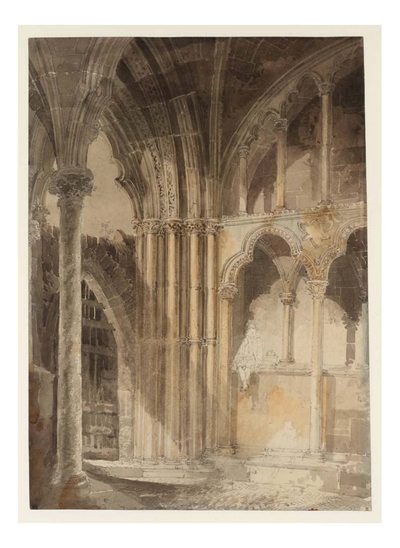 The Interior of the Galilee Porch, Ely Cathedral, 1794 by John Mallord William Turner RA, 12x8"(A4) Poster