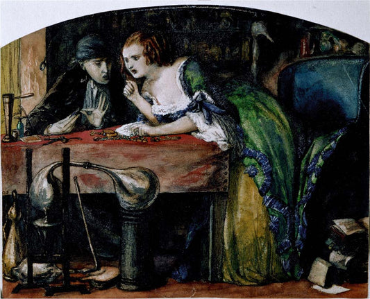 The Laboratory, 1849 by Dante Gabriel Rossetti, pre-Raphaelite artist, 12x8" (A4) Poster