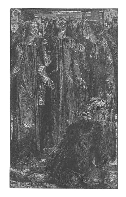 The Maids of Elfen-Mere, 1855 by Dante Gabriel Rossetti, English Pre-Raphaelite Painter,12x8"(A4) Poster Print