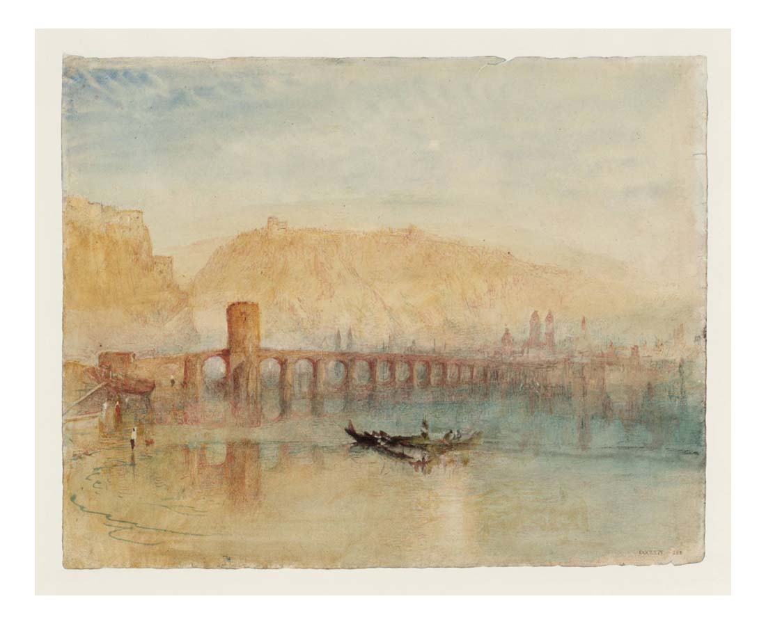 The Mosel Bridge, Coblenz, 1841-42 by John Mallord William Turner RA, 12x8"(A4) Poster