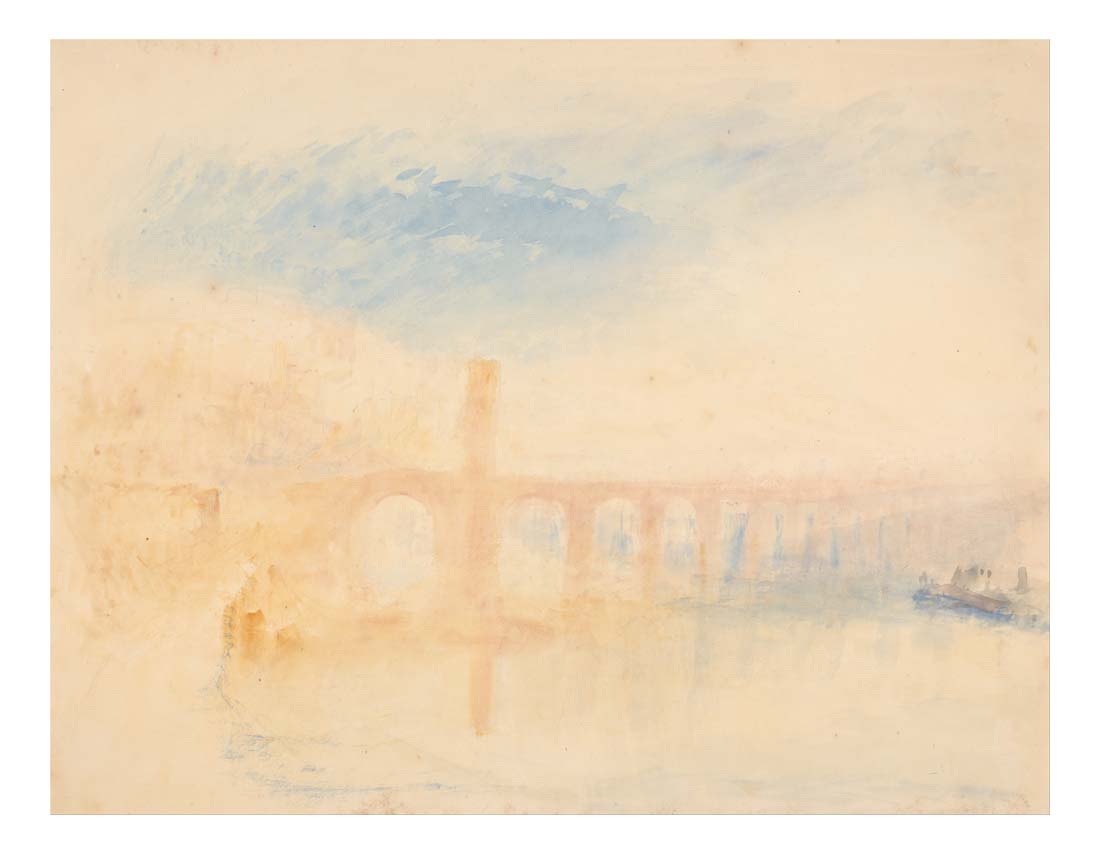 The Moselle Bridge, Coblenz, 1842 by John Mallord William Turner RA, 12x8"(A4) Poster