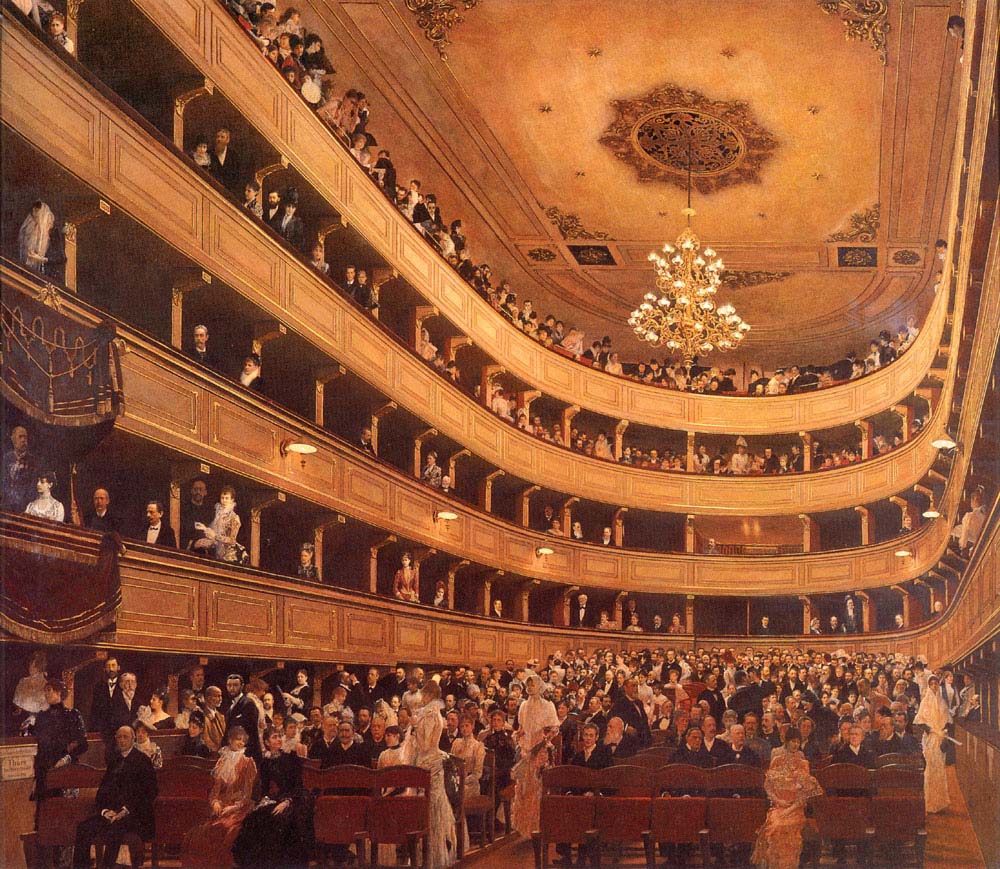 The Old Burgtheater - Gustav Klimt - 1888, 16x12" (A3) Poster Print