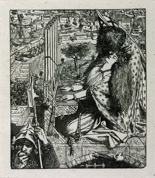 The Palace of Art, Dalziel Brothers,  by Dante Gabriel Rossetti, English Pre-Raphaelite Painter,12x8"(A4) Poster Print