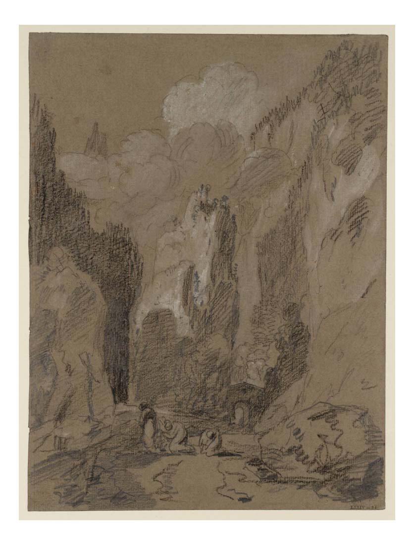 The Pic de l'Oeillette, Gorges du Guiers Mort, Grande Chartreuse, 1802 by John Mallord William Turner RA, 12x8"(A4) Poster