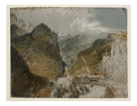 The Pic de l'Oeillette, Gorges du Guiers Mort, Looking back to St Laurent du Pont, 1802 by John Mallord William Turner RA, 12x8"(A4) Poster
