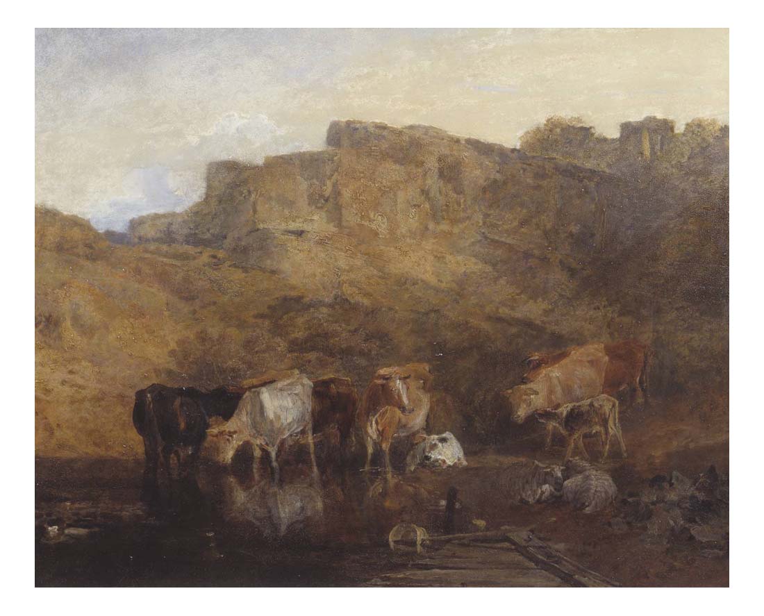 The Quiet Ruin, Cattle in Water, A Sketch, Evening, 1809 by John Mallord William Turner RA