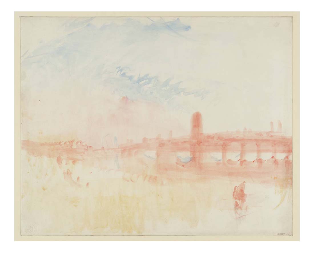 The Red Bridge, 1830 by John Mallord William Turner RA, 12x8"(A4) Poster