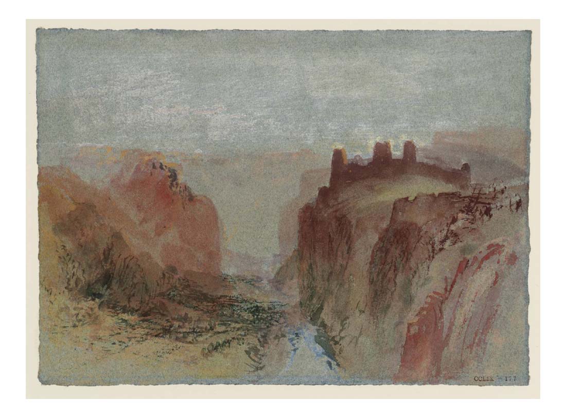 The Rham Plateau, Luxembourg, from the Alzette Valley, 1839 by John Mallord William Turner RA