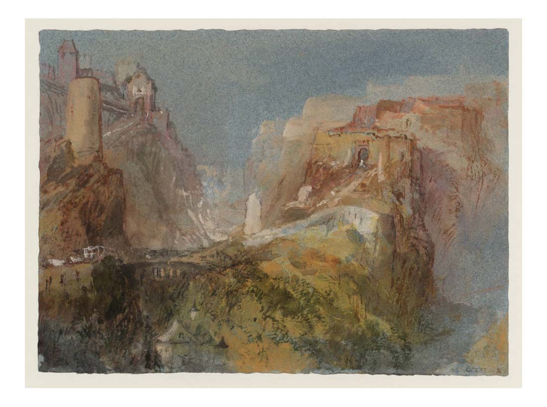 The Rham and the Bock, Luxembourg, 1839 by John Mallord William Turner RA, 12x8"(A4) Poster