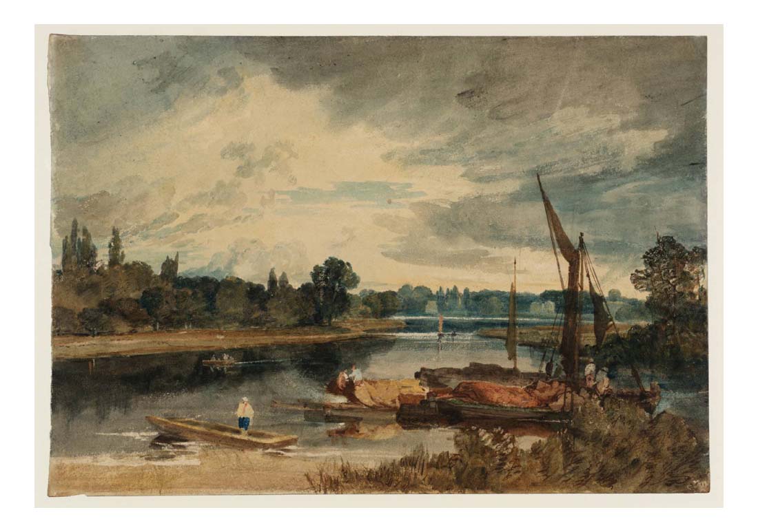 The River Thames near Isleworth, Punt and Barges in the Foreground, 1805 by John Mallord William Turner RA