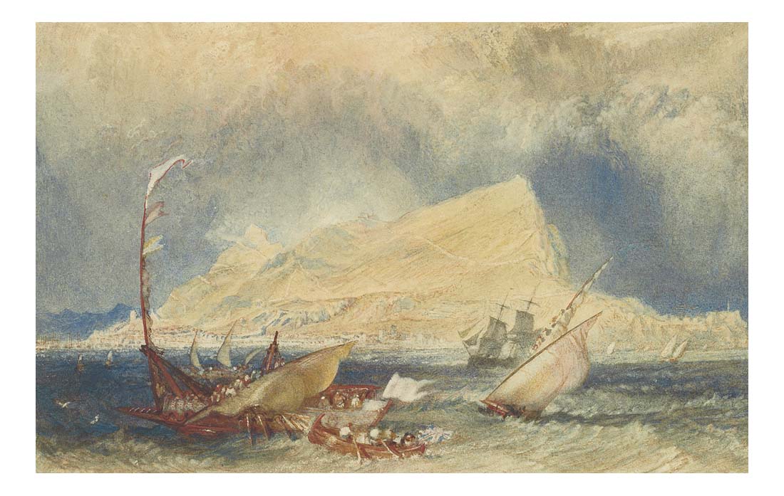 The Rock of Gibraltar, with Shipping in the Foreground by John Mallord William Turner RA, 12x8"(A4) Poster