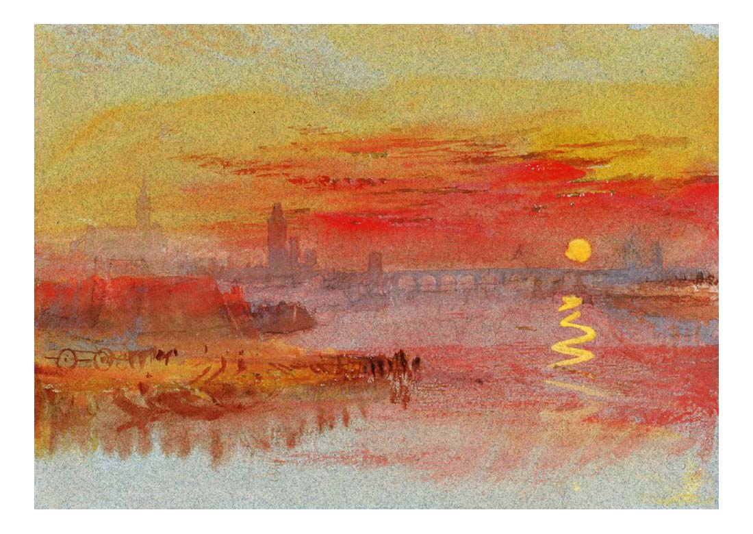 The Scarlet Sunset, 1830-40 by John Mallord William Turner RA, 12x8"(A4) Poster