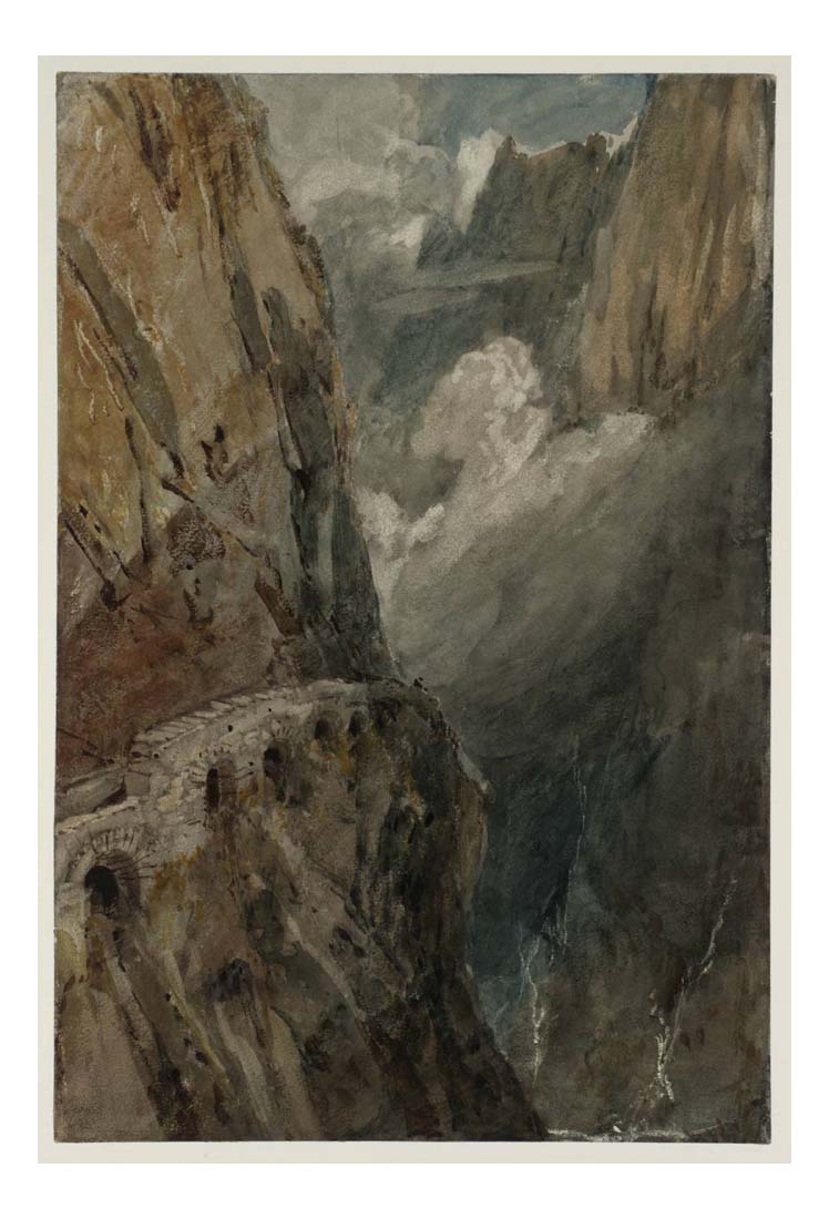 The Schollenen Gorge from the Devil's Bridge, Pass of St Gotthard, 1802 by John Mallord William Turner RA, 12x8"(A4) Poster
