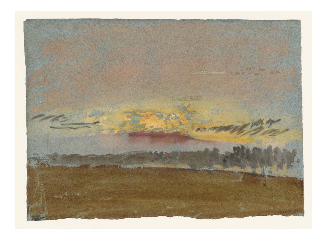 The Setting Sun over Petworth Park, 1827 by John Mallord William Turner RA, 12x8"(A4) Poster