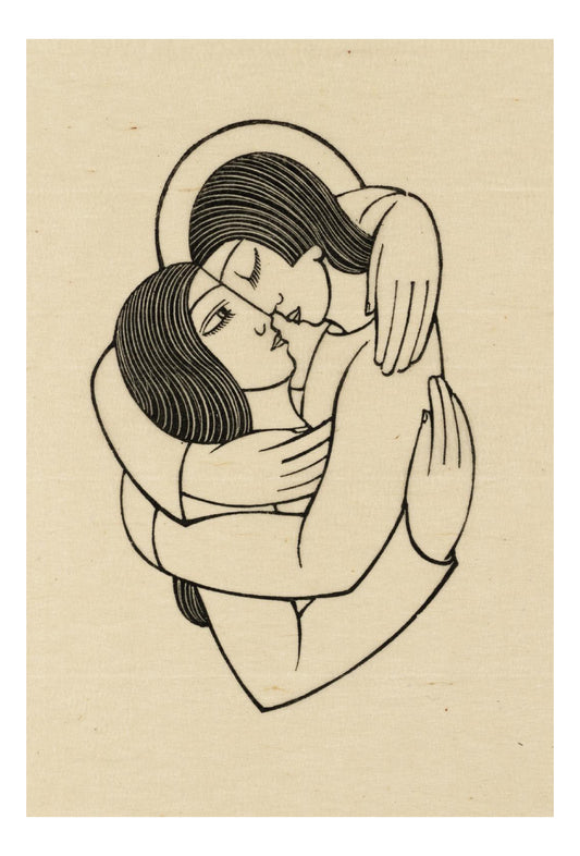 The Soul and the Bridegroom 1927, vintage art by Eric Gill, 12x8"(A4) Poster Print