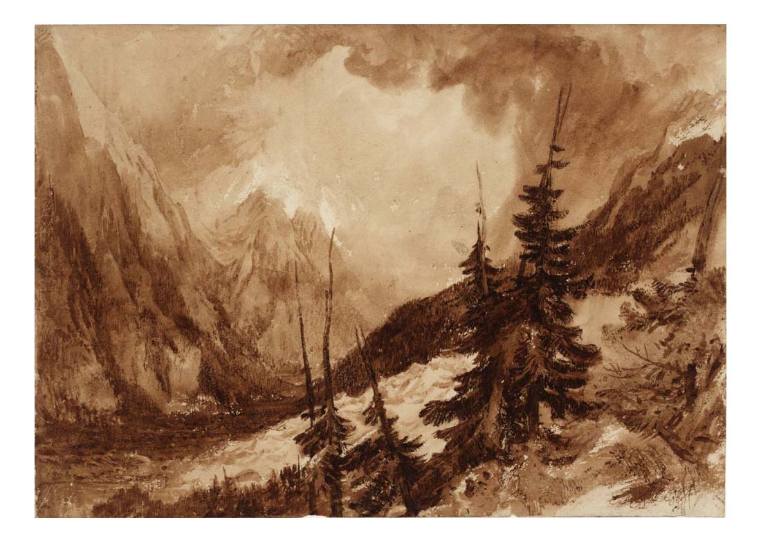 The Source of the Arveron, 1812-15 by John Mallord William Turner RA, 12x8"(A4) Poster