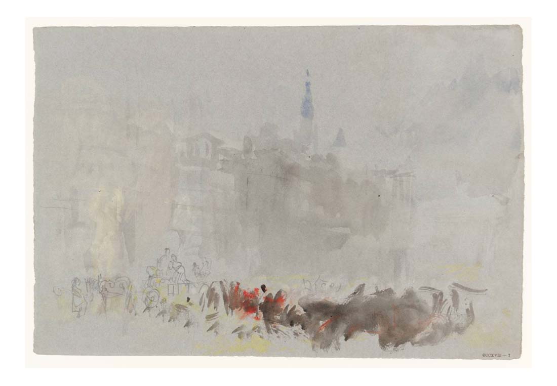 The Spitalgasse, Coburg, from the Weisser Schwan, 1840 by John Mallord William Turner RA, 12x8"(A4) Poster