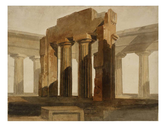 The Temple of Neptune at Paestum (after Giovanni Battista Piranesi), 1810 by John Mallord William Turner RA, 12x8"(A4) Poster