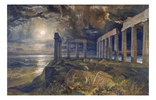 The Temple of Poseidon at Sunium (Cape Colonna), 1834 by John Mallord William Turner RA, 12x8"(A4) Poster