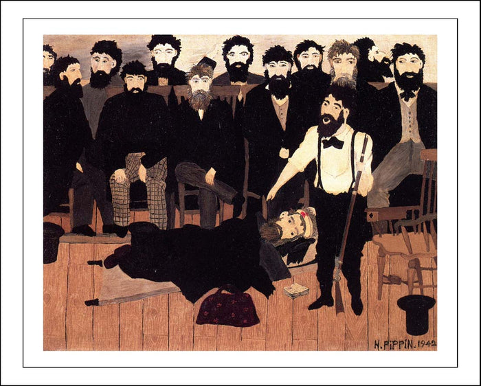 The Trial of John Brown, 1942 by Horace Pippin, Classic African American artwork, 16x12