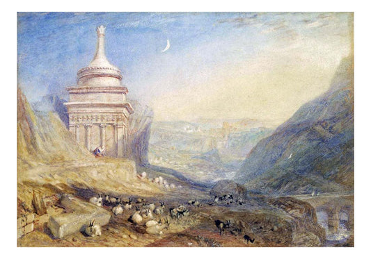 The Valley of the Brook of Kidron (Absolom's Tomb) by John Mallord William Turner RA, 12x8"(A4) Poster