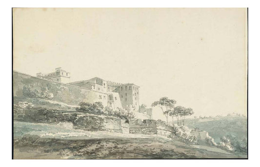 The Vatican, The Wall of the Giardino della Pigna and Belvedere, 1796-97 by John Mallord William Turner RA, 12x8"(A4) Poster