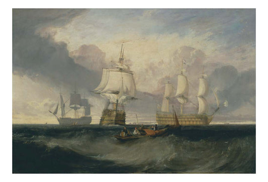 The Victory Returning from Trafalgar, in Three Positions, 1806 by John Mallord William Turner RA, 12x8"(A4) Poster