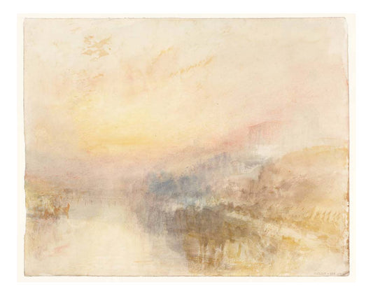 The Walhalla, near Regensburg on the Danube, 1840-42 by John Mallord William Turner RA, 12x8"(A4) Poster