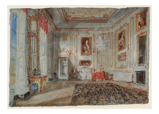 The White and Gold Room (with Van Dyck Portraits), 1827 by John Mallord William Turner RA, 12x8"(A4) Poster