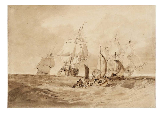 The 'Victory' Coming up the Channel with the Body of Nelson, 1807-19 by John Mallord William Turner RA, 12x8"(A4) Poster