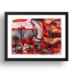 Thomas Hirschhorn: Series 1 Man=1 Man (3), modernist artwork, A3 Size Reproduction Poster Print in 17x13" Black Frame