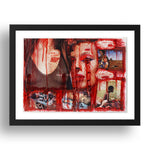 Thomas Hirschhorn: Series 1 Man=1 Man (4), modernist artwork, A3 Size Reproduction Poster Print in 17x13" Black Frame